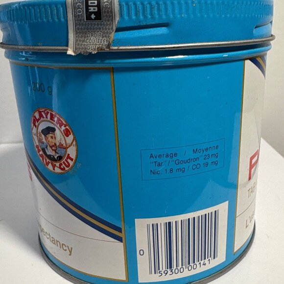Players Cigarette Tobacco Tin 200g Blue & White Vintage Collectible - Picture 3 of 8